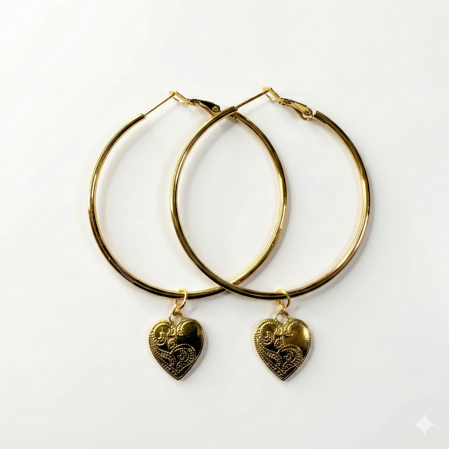 Medium heart hoop earrings