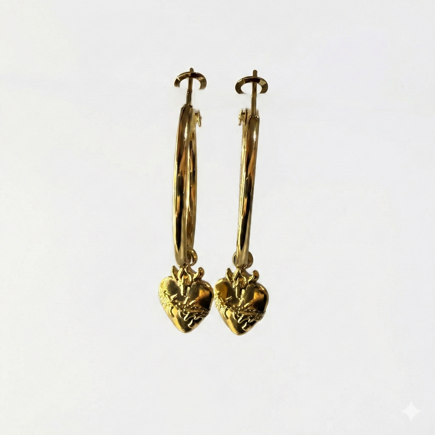 Small heart hoop earrings