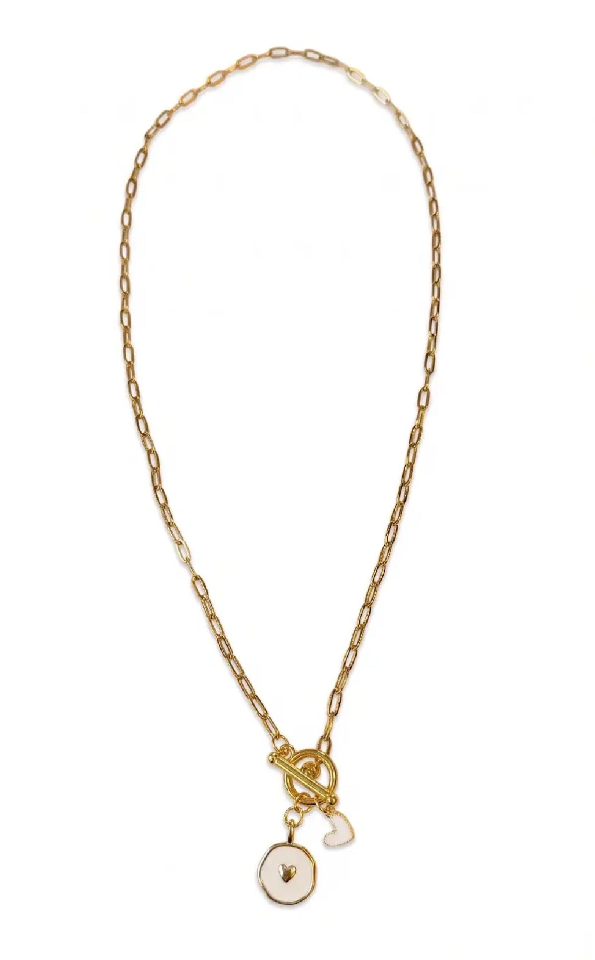 White Heart Charm Necklace