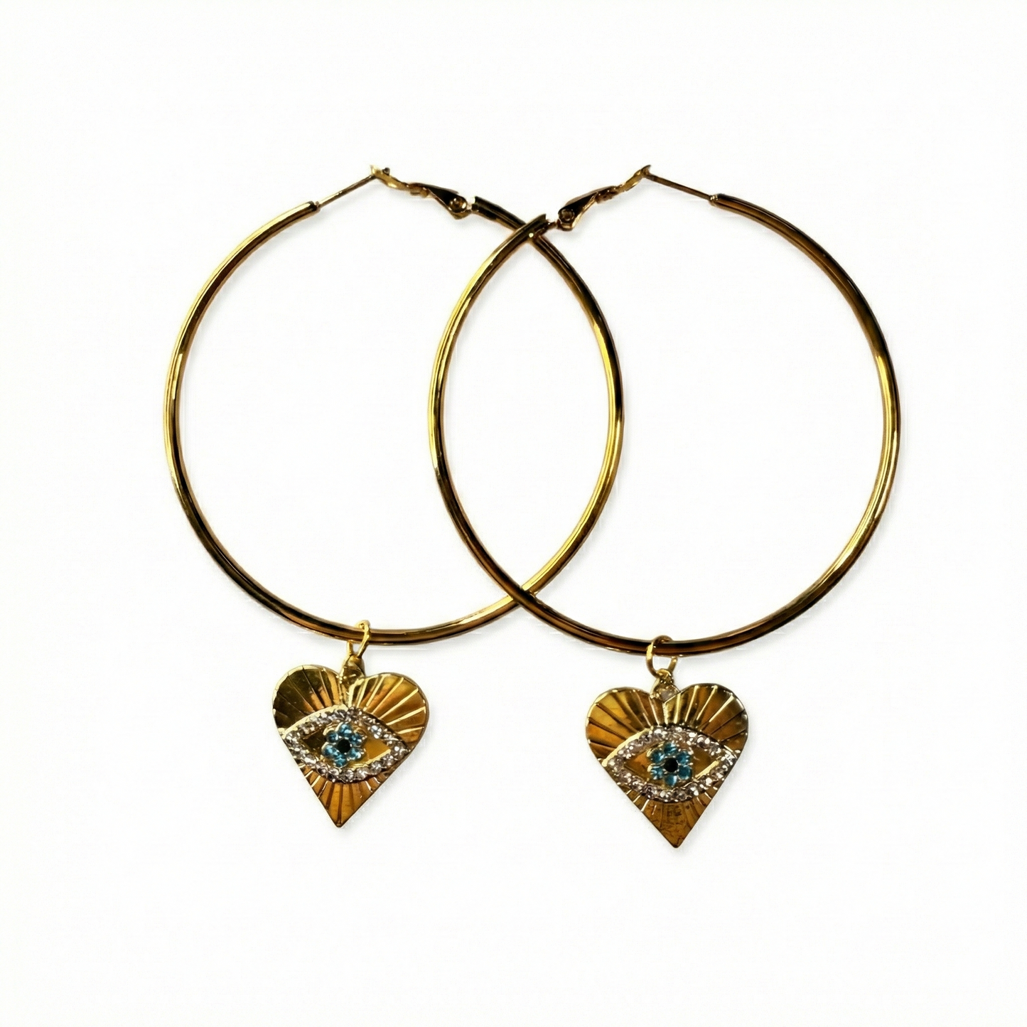 Heart Eye Hoop Earrings