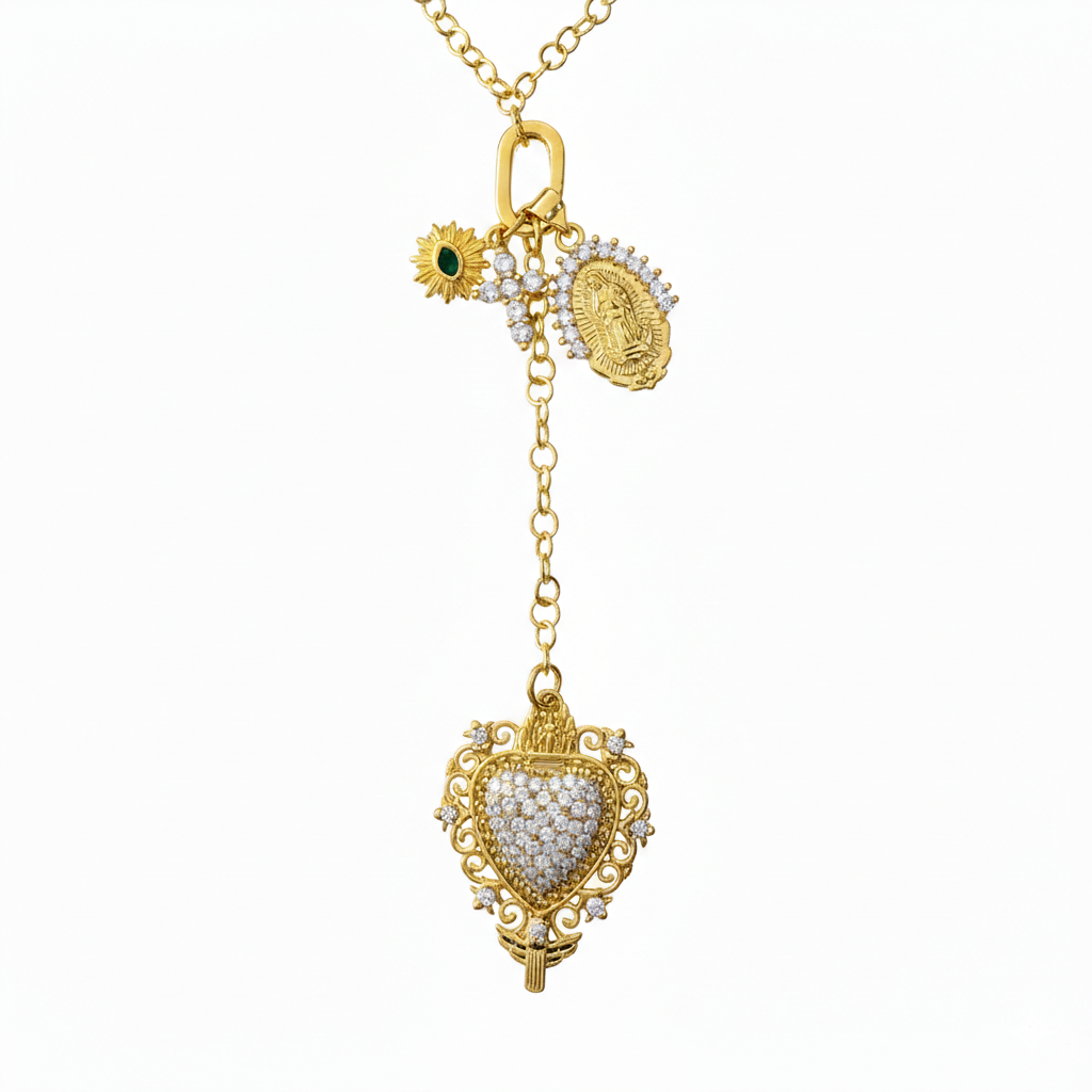 Rose charm necklace