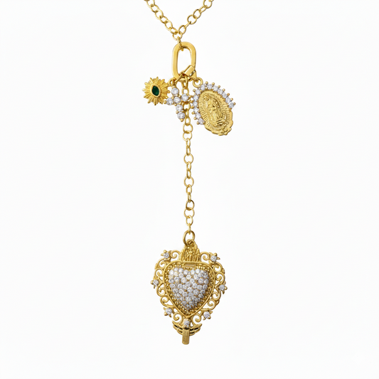 Rose charm necklace