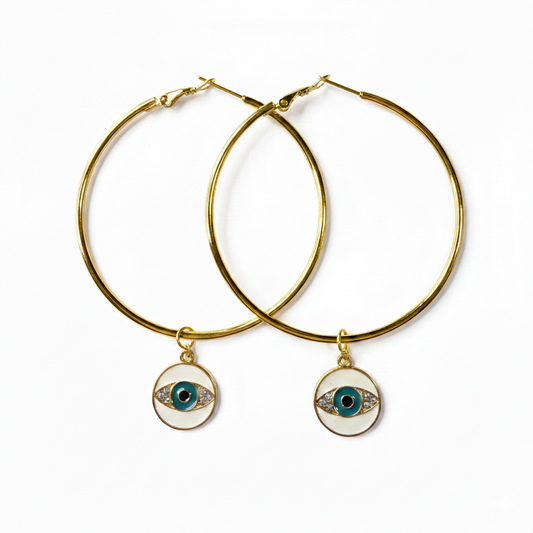 Large Eye Hoop Earrings