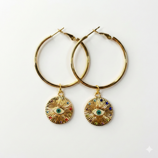 Petite Gold Evil Eye Earrings