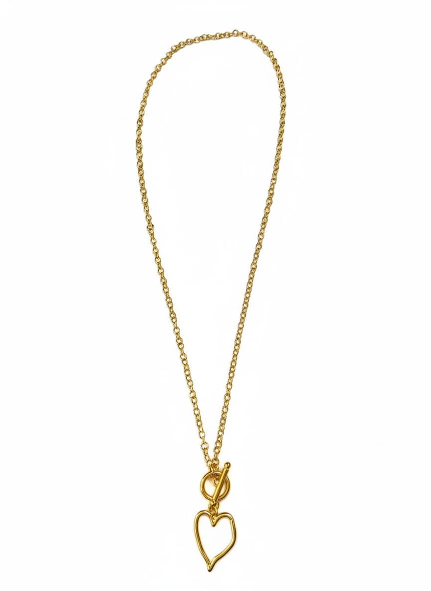 Gold Heart Toggle Necklace