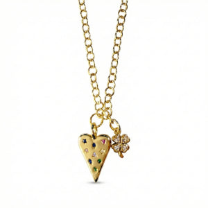 Multi color heart necklace