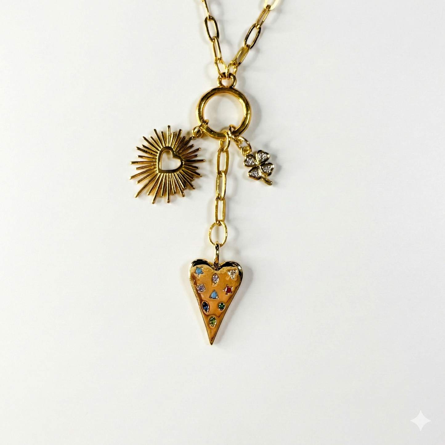 Multi color heart charm
