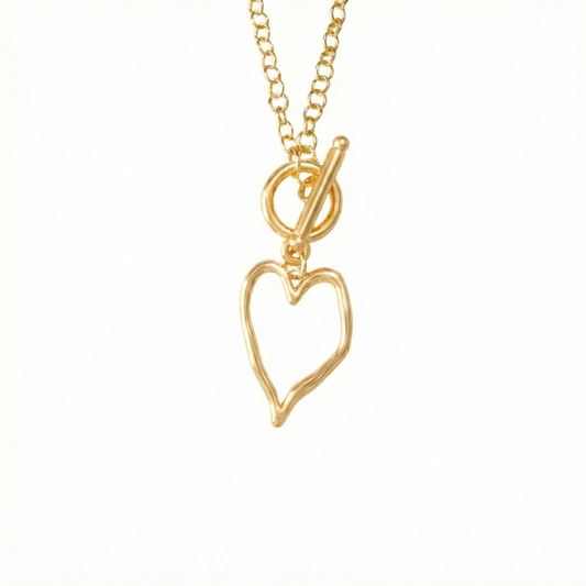 Gold Heart Toggle Necklace